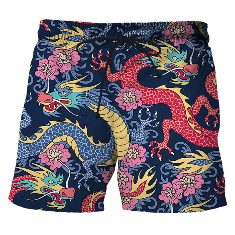 Trunks Board Surf - Maillot de bain imprimé dragon chinois