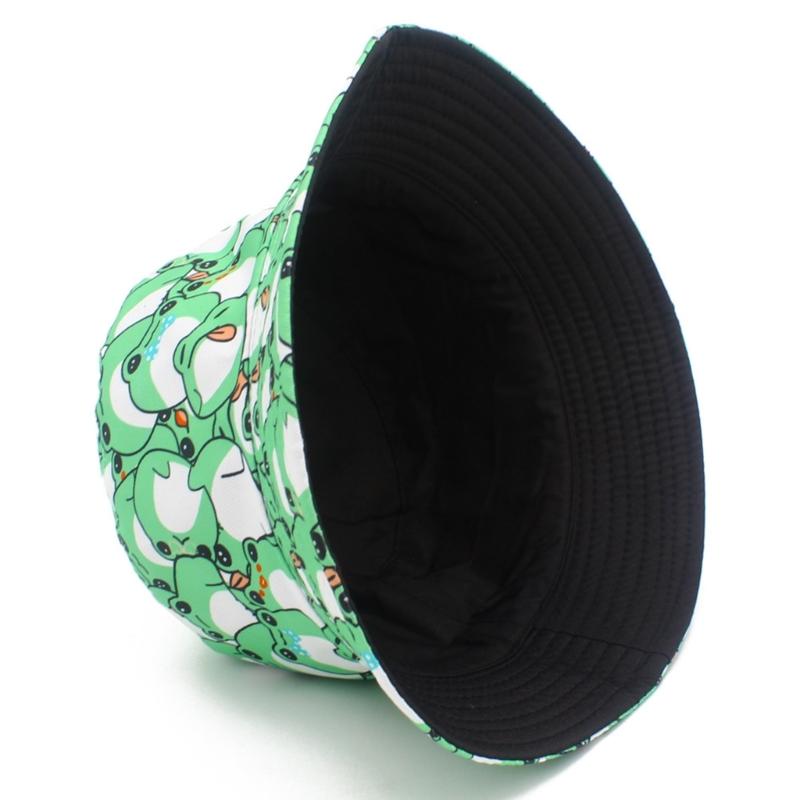Packable Hat Nylon - Chapeau soleil imprimé grenouilles pliable A52E,