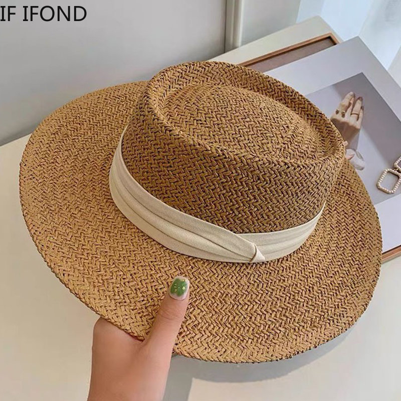 Bucket Hat Straw - Chapeaux de paille respirants pour femmes,