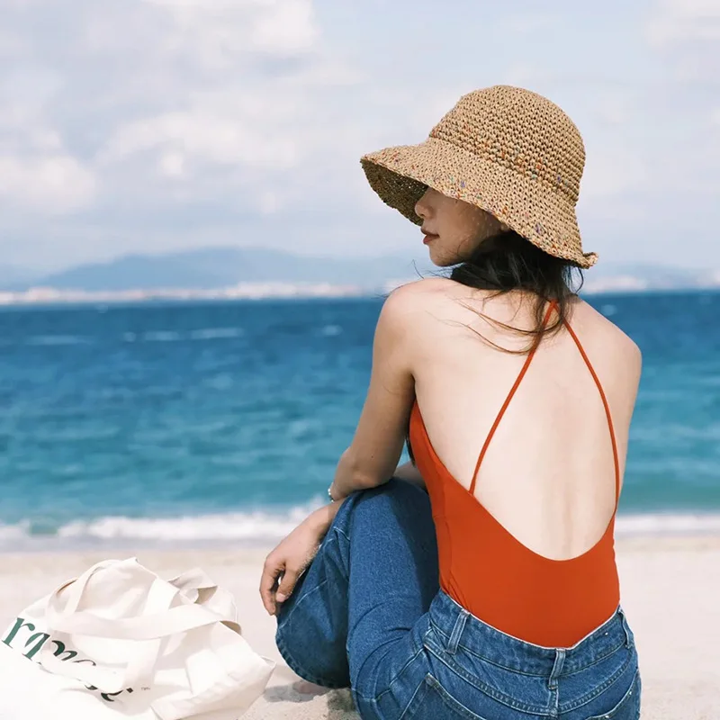 Chapeaux de soleil d'été pour  - Bucket Hat Straw avis et prix